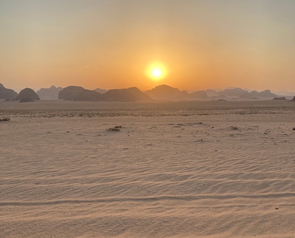 Sunset in the Wadi-Rum Desert